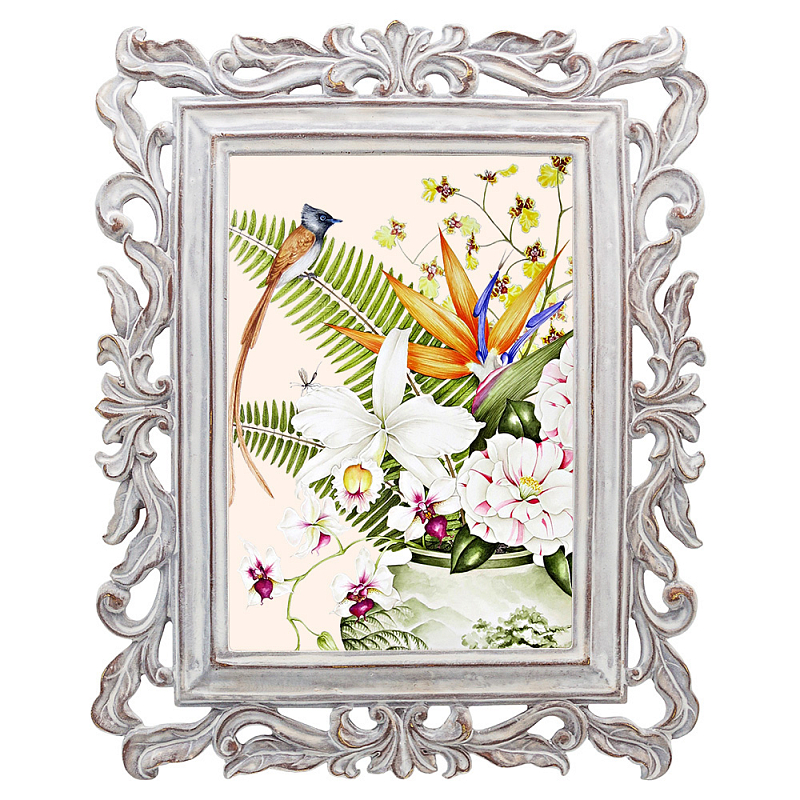 Постер Bouquet with Strelitzia Poster Мульти Белый винтажная патина Постер Bouquet with Strelitzia Poster Мульти Белый винтажная патина в Орле | Loft Concept