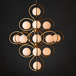 Люстра с закругленным каркасом золотого цвета и белыми плафонами Round Curl варинант исполнения - 3 | Loft Concept в Орле