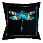 Подушка декоративная стрекоза бирюзово-жёлтая Ikat Pattern варинант исполнения - 1 | Loft Concept в Орле