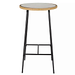 Барный столик с круглой плетеной столешницей Wicker Table Top варинант исполнения - 1 | Loft Concept в Орле