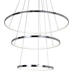 Кольцевая люстра цвета хром из трех колец