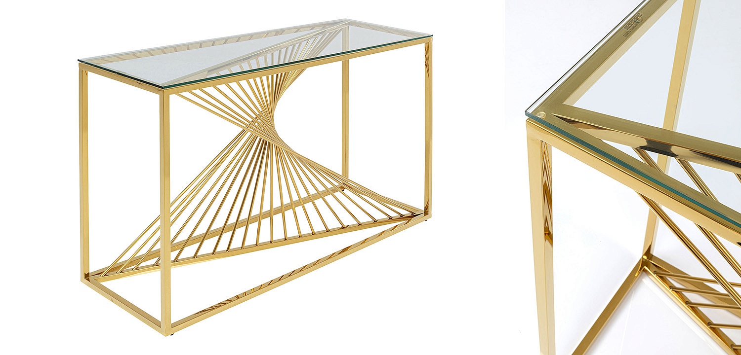 Консоль Golden Whirl with glass surface Консоль Golden Whirl with glass surface - Loft-Concept в Орле