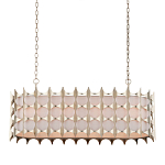 Люстра овальной формы с фактурным серебряным каркасом и тканевым абажуром Silver Honeycomb варинант исполнения - 3 | Loft Concept в Орле