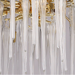 Люстра золотого цвета с декоративными ветками и длинными прозрачными стеклянными подвесами в форме сосулек Droplet Chandelier варинант исполнения - 4 | Loft Concept в Орле