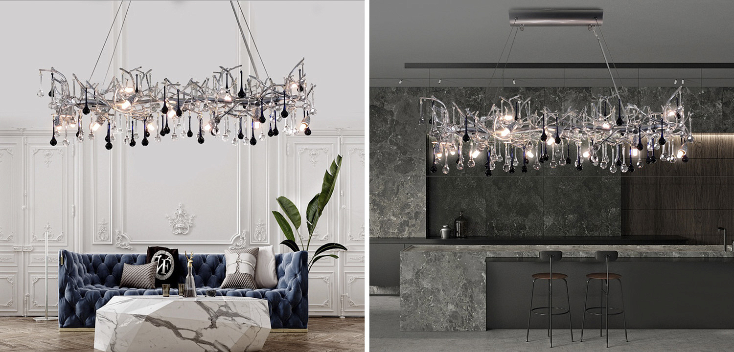 Люстра Waterfall Chandelier Crystal Silver Drops Люстра Waterfall Chandelier Crystal Silver Drops - Loft-Concept в Орле