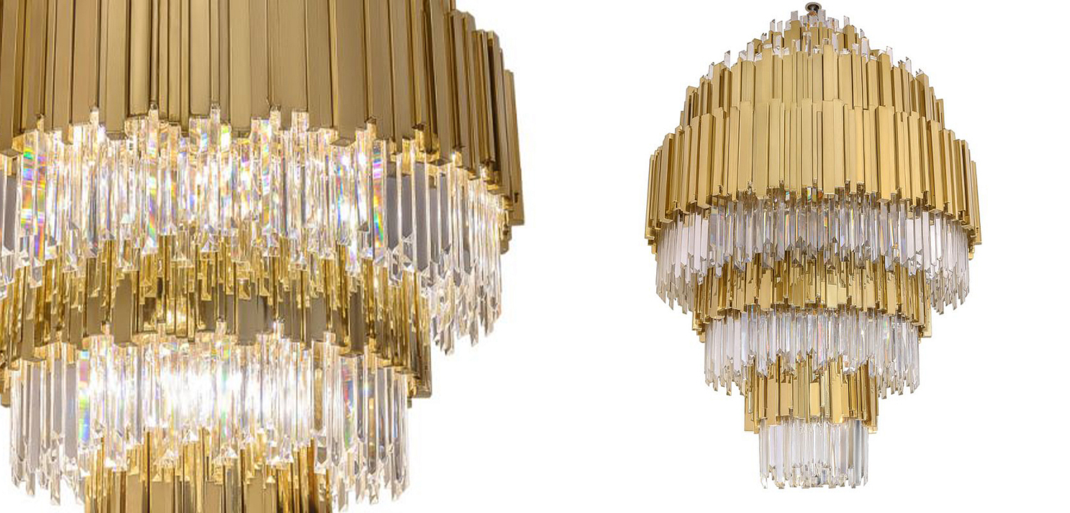 Большая многоярусная люстра Luxxu Modern Cascade Chandelier Gold Metal Glass 93 Большая многоярусная люстра Luxxu Modern Cascade Chandelier Gold Metal Glass 93 - Loft-Concept в Орле