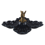 Менажница темно-синяя фарфоровая с бронзовой фигуркой ангела Eden Garden варинант исполнения - 1 | Loft Concept в Орле