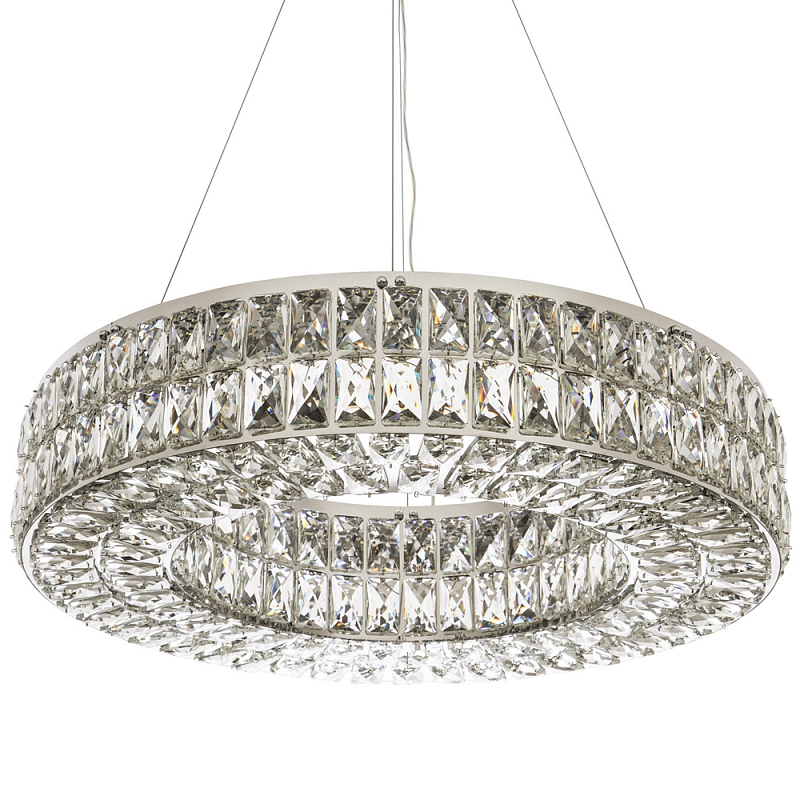 Круглая люстра с хрустальным декором Langlais Crystal Chrome Chandelier Прозрачное Стекло Хром Круглая люстра с хрустальным декором Langlais Crystal Chrome Chandelier Прозрачное Стекло Хром в Орле | Loft Concept