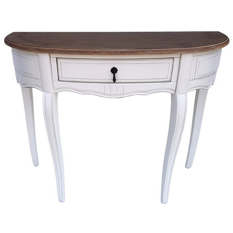 Деревянная консоль с ящиком в стиле прованс Montmartre Provence Connsole Table Белый Дуб темный Деревянная консоль с ящиком в стиле прованс Montmartre Provence Connsole Table Белый Дуб темный в Орле | Loft Concept
