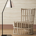 Торшер с черным каркасом и белым тканевым абажуром в форме конуса Stylish Solution варинант исполнения - 4 | Loft Concept в Орле