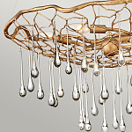 Люстра подвесная золотого цвета с металлическим сетчатым основанием и стеклянными каплевидными подвесками Hinkley варинант исполнения - 5 | Loft Concept в Орле