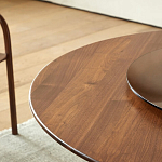 Стол обеденный круглый с двойной столешницей Walnut Wood Table варинант исполнения - 6 | Loft Concept в Орле