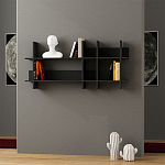 Полка прямая подвесная двухъярусная цвета антрацит BEADS BOOKCASE ANTHRACITE варинант исполнения - 1 | Loft Concept в Орле