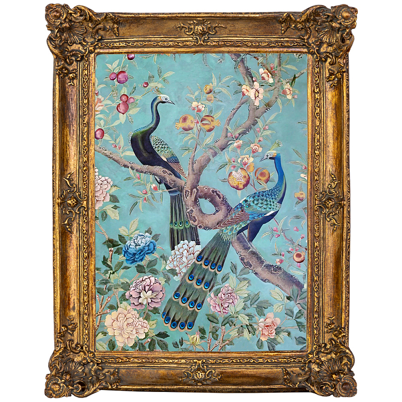 Постер в раме в стиле шинуазри Павлины на дереве Chinoiserie Imperial Garden Peacocks on a Tree Poster Мульти Античная Бронза Постер в раме в стиле шинуазри Павлины на дереве Chinoiserie Imperial Garden Peacocks on a Tree Poster Мульти Античная Бронза в Орле | Loft Concept
