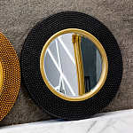 Зеркало в черной фактурной раме с золотым кантом Summon the Light варинант исполнения - 7 | Loft Concept в Орле