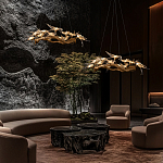 Люстра подвесная с прозрачными стеклянными птичками на ветвях Диаметр 80 см Serip Voa варинант исполнения - 11 | Loft Concept в Орле