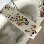 Поднос для ванны из эпоксидной смолы с цветами белая Epoxy Resin Flowers Bath Tray White варинант исполнения - 3 | Loft Concept в Орле