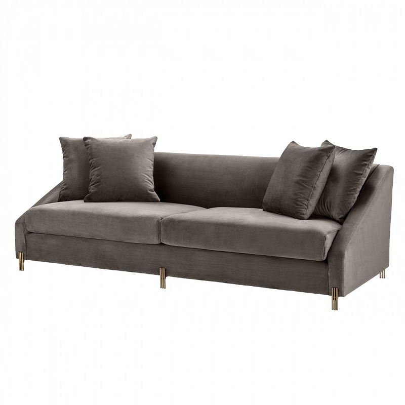 Диван Eichholtz Sofa Candice grey Серый Латунь Диван Eichholtz Sofa Candice grey Серый Латунь в Орле | Loft Concept