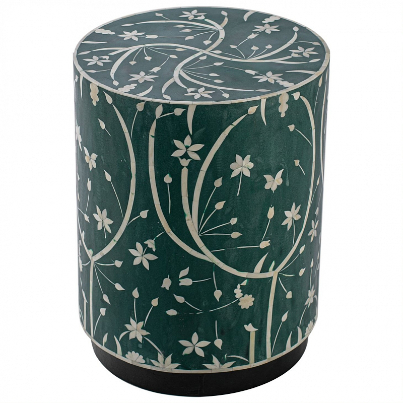 Табурет Green Flower Indian Bone Inlay stool Зеленый в Орле | Loft Concept 