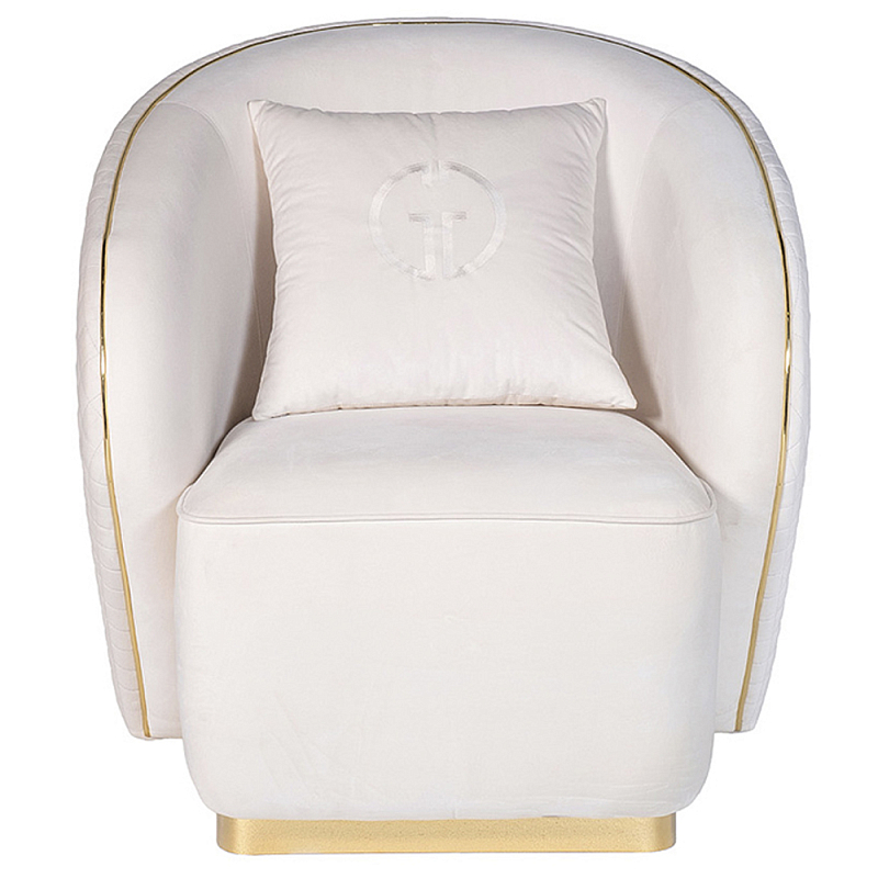 Кресло велюровое оттенка слоновой кости с простроченной спинкой Perfect Comfort ivory ( слоновая кость ) Золотой Кресло велюровое оттенка слоновой кости с простроченной спинкой Perfect Comfort ivory ( слоновая кость ) Золотой в Орле | Loft Concept
