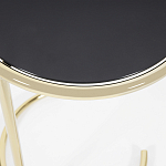 Приставной столик на золотистом основании с черной столешницей Noir варинант исполнения - 2 | Loft Concept в Орле
