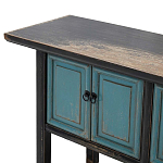 Деревянная консоль в китайском стиле с дверцами голубая Qin Console Table Blue варинант исполнения - 4 | Loft Concept в Орле