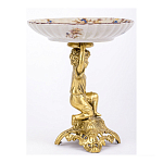 Чаша с цветочным орнаментом на ножке в виде бронзового ангела Eden Garden варинант исполнения - 2 | Loft Concept в Орле