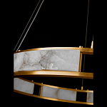 Люстра в виде кольца из натурального камня Golden Alavastor варинант исполнения - 3 | Loft Concept в Орле