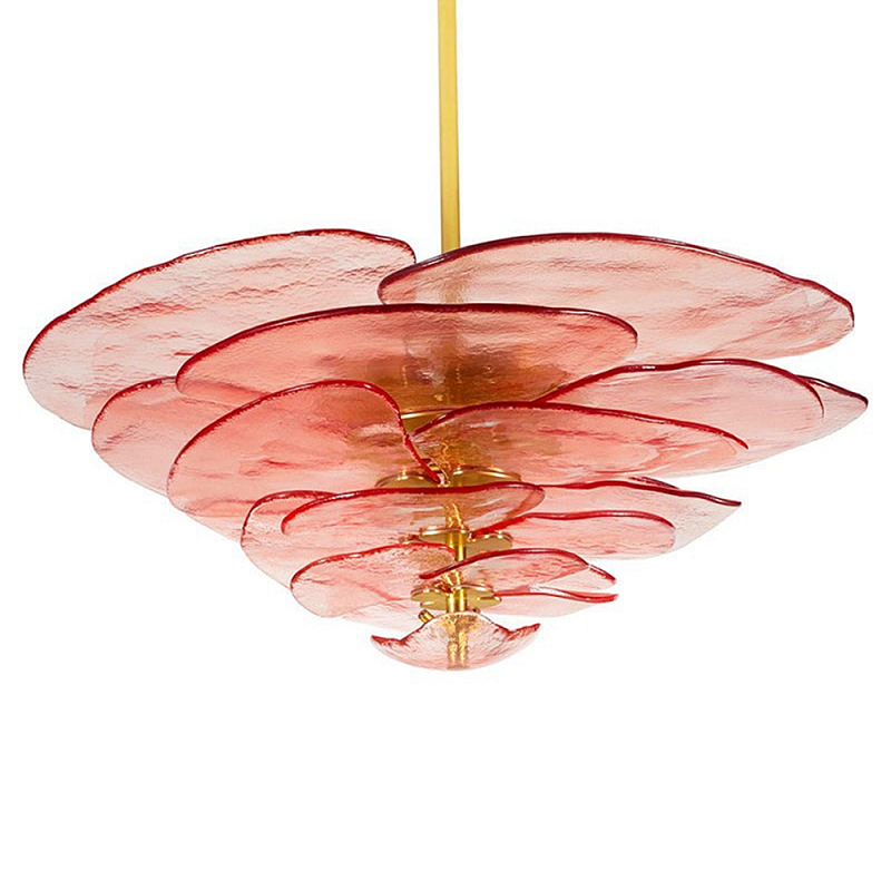 Люстра из розового стекла в форме листьев лотоса Glass Pink Sculpture Розовый Люстра из розового стекла в форме листьев лотоса Glass Pink Sculpture Розовый в Орле | Loft Concept