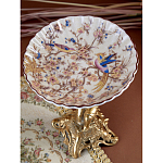 Чаша с цветочным орнаментом на ножке в виде бронзового ангела Eden Garden варинант исполнения - 7 | Loft Concept в Орле