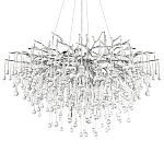 Люстра подвесная с прозрачными стеклянными подвесками в форме капель Диаметр 100 см Droplet Chandelier варинант исполнения - 18 | Loft Concept в Орле