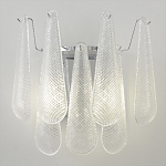 Бра с подвесками из рифленного стекла в форме капель на основании цвета хром Textured Glass варинант исполнения - 5 | Loft Concept в Орле