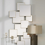 Золотое зеркальное панно из зеркальных квадратов Overlapping варинант исполнения - 3 | Loft Concept в Орле