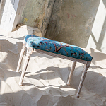 Банкетка из массива бука с цветочным принтом Turquoise Beige Chinoiserie Imperial  Garden Banquette варинант исполнения - 5 | Loft Concept в Орле