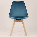 Стул с мягким велюровым сиденьем Arvika Blue варинант исполнения - 3 | Loft Concept в Орле