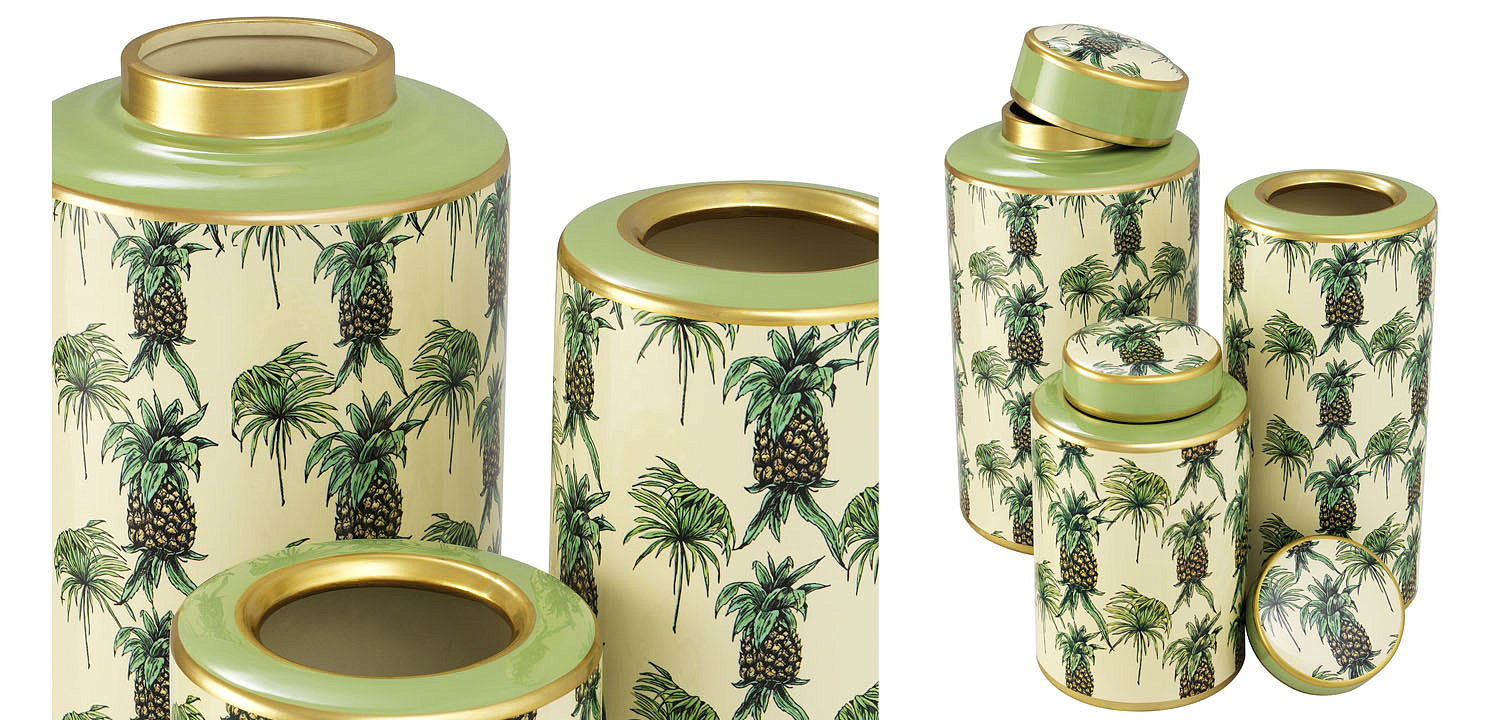 Комплект Ваз Eichholtz JAR PINEAPPLE SET OF 3 Комплект Ваз Eichholtz JAR PINEAPPLE SET OF 3 - Loft-Concept в Орле