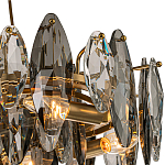 Люстра подвесная с овальными подвесками из стекла дымчатого цвета Harlow Crystal Round варинант исполнения - 2 | Loft Concept в Орле