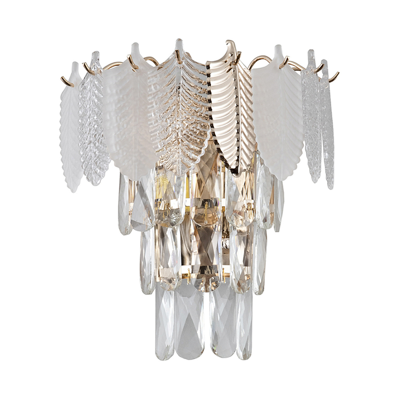 Бра Feather c Рельефным Стеклом Золотой Белый в Орле | Loft Concept 