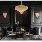 Люстра с каскадом из прозрачного хрусталя Constant Sparks варинант исполнения - 16 | Loft Concept в Орле