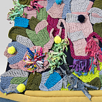 Ковер разноцветный из джинсовой одежды и армейских палаток Upcycling варинант исполнения - 3 | Loft Concept в Орле