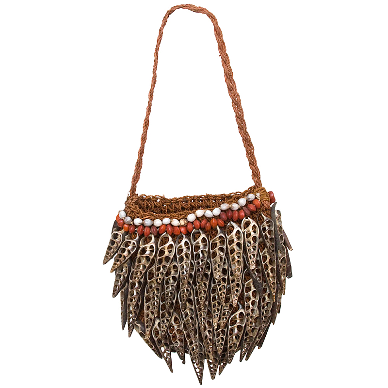 Декоративный аксессуар сумка из ракушек Aboriginal Lacy Shells Bag Коричневый в Орле | Loft Concept 