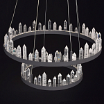 Люстра с двумя кольцами черного цвета с хрустальными элементами QUARTZ CRYSTAL варинант исполнения - 4 | Loft Concept в Орле
