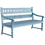 Деревянная скамья из массива манго с резьбой Eutropio Grey Mango Bench варинант исполнения - 1 | Loft Concept в Орле