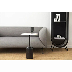 Кофейный столик с белой мраморной столешницей на черном основании Tall Coffee Black and White Table варинант исполнения - 1 | Loft Concept в Орле