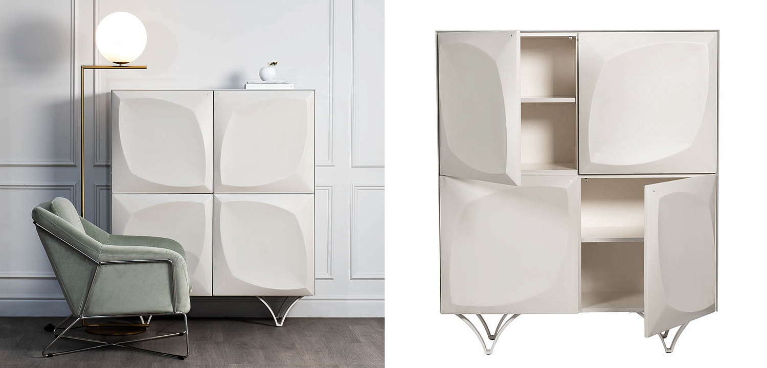 Комод с рельефным фасадом White Orchid Белый Комод с рельефным фасадом White Orchid Белый - Loft-Concept в Орле