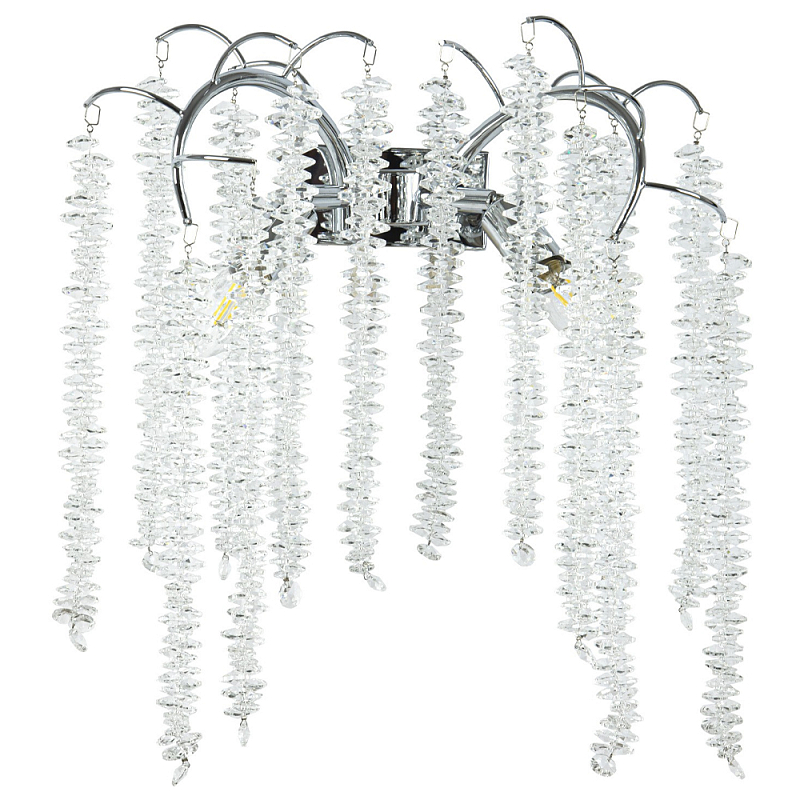 Бра с хрустальными подвесками Bunch of Crystal Berries Silver Wall Lamp Прозрачный Серебряный Бра с хрустальными подвесками Bunch of Crystal Berries Silver Wall Lamp Прозрачный Серебряный в Орле | Loft Concept