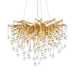 Люстра подвесная с прозрачными стеклянными подвесками в форме капель Диаметр 60 см Droplet Chandelier варинант исполнения - 18 | Loft Concept в Орле