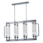 Люстра прямоугольная с 8-ю стеклянными плафонами цилиндрической формы Jeanette варинант исполнения - 3 | Loft Concept в Орле