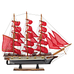 Декоративная модель деревянного парусника с красными парусами в подарочной упаковке With The low варинант исполнения - 1 | Loft Concept в Орле