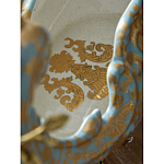 Чаша голубого цвета с оранментом и и бронзовыми фигурами леопардов Eden Garden варинант исполнения - 11 | Loft Concept в Орле